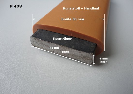 Kunststoff Flachhandlauf F408 - Technisches Bild